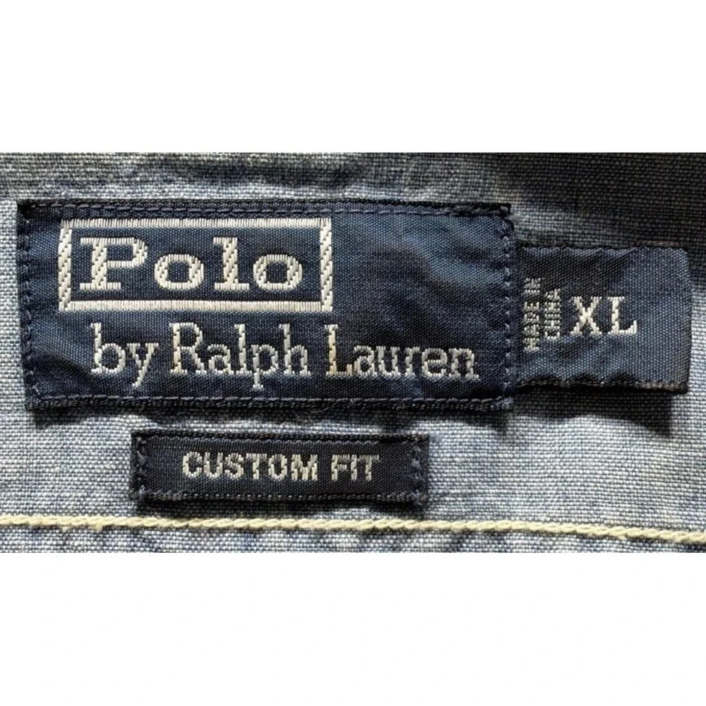 Vintage Rare Polo Ralph Lauren Yacht Club Flag Button Up Shirt Custom Fit Sz XL